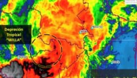 "Willa" se degrada rápidamente a depresión tropical; tormentas continuarán en 10 estados del país