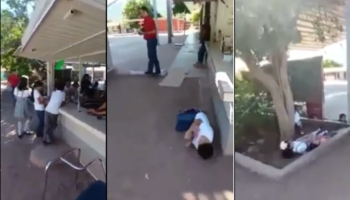 Organizan simulacro de balacera en primaria de Guaymas, Sonora