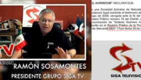 Sosamontes afirma que dejó Siga TV en 2011, pero en 2012 se presentaba como su presidente