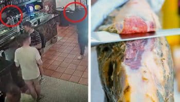 Mesero español se salva de varios disparos gracias a una pata de jamón serrano | Video