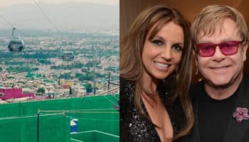 Cablebús de la CDMX aparece en video de Britney Spears y Elton John; Sheinbaum lo presume