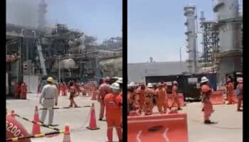 Reportan incendio en Refinería Olmeca en Dos Bocas