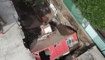 Socavón 'se traga' gimnasio en la Gustavo A. Madero | Video