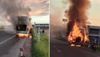 Se incendia autobús que transportaba a niños futbolistas | Video