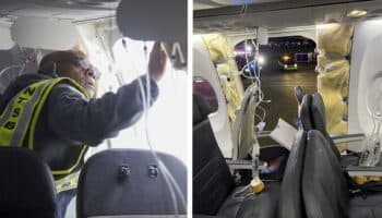 Localizan en un patio la parte del fuselaje del avión Boeing 737 MAX 9 que se desprendió en pleno vuelo