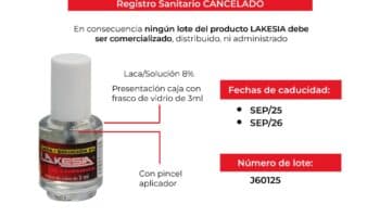 Cofepris emite alerta por falsificación del producto Lakesia