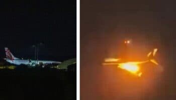 Aterriza de emergencia un avión de Virgin Australia con motor en llamas | Video