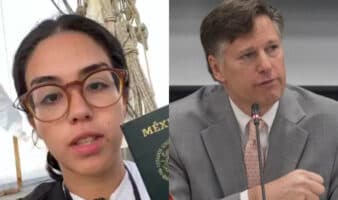 Mexicana que viajó en la Flotilla Sumud responde a Landau, ‘El Quitavisas’