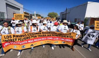Mineros de todo el país marchan para exigir justicia por los desaparecidos y asesinados en Sinaloa