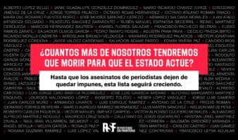 '¿Cuántos más tendremos que morir?': RSF y medios exigen actuar ante violencia contra periodistas