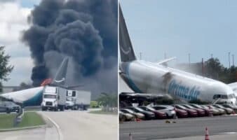Avión de carga de Amazon se estrella en el aeropuerto de Miami; hay 5 muertos